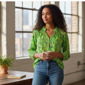 Lilly Pulitzer Elsa 100% silk seaweed fish‎ SZ 2